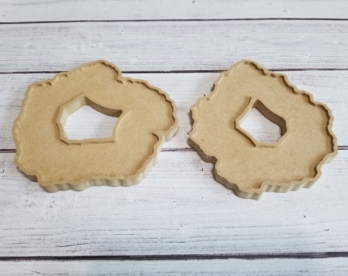 CLEARANCE SALE - Set of 2 Hollow Geode Blanks for acrylic pouring or resin art (6 inch)