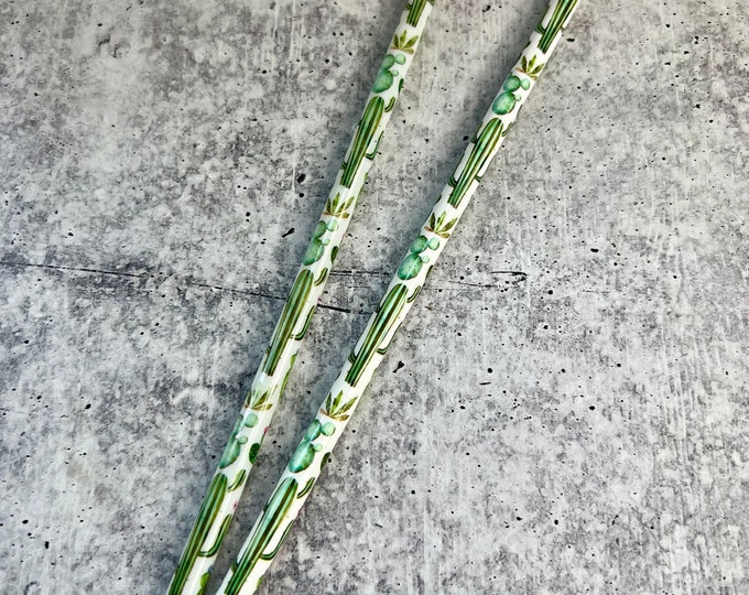 Plastic Reusable Cactus Drinking Straws - Party - Entertaining