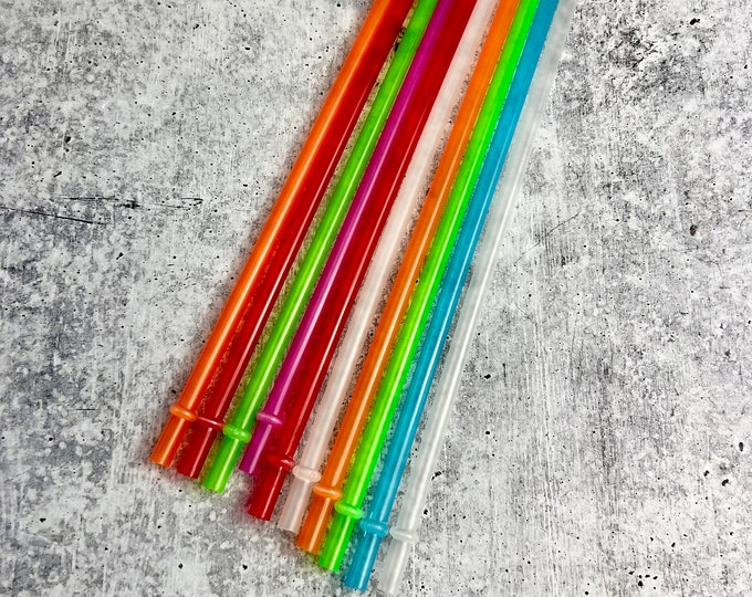 JUNE CLEARANCE - 10 Plastic Drinking Straws - Assorted Colors - Party - Entertaining - R10