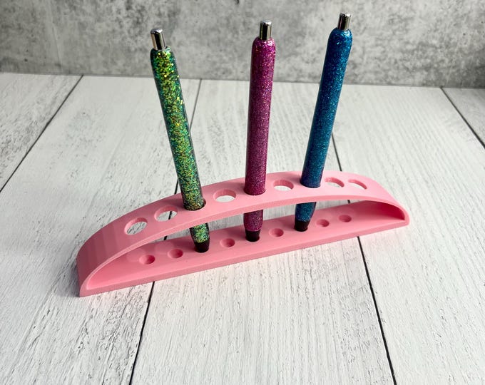 Glitter Pen Stand - Holds 9 Pens - Pink
