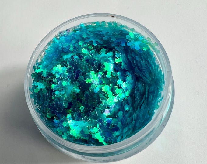 JUNE CLEARANCE - Holographic Blue Snowflakes Custom Glitter Mix - 1 oz