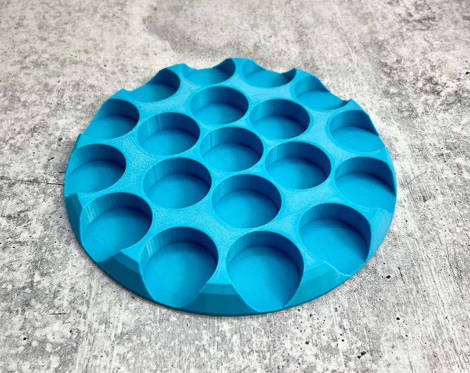 SCRATCH & DENT - 3D Printed Paint Bottle Holder - Holds Nineteen 2 oz Paint Bottles - Blue