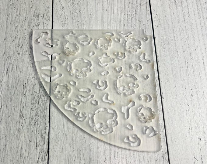 SCRATCH & DENT SALE - Leopard Skull Print Sleeve Stencil, Bleached Shirt Sleeve Stencil,  Sleeve Acrylic Stencil