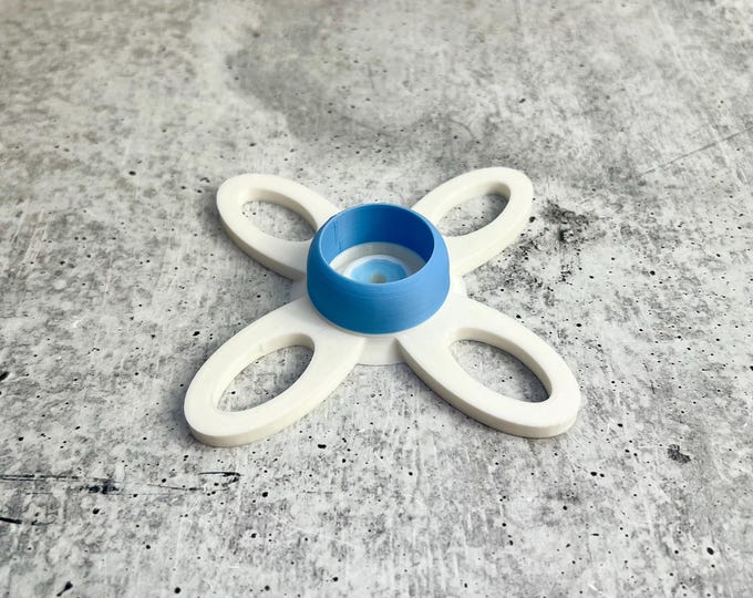 Single Cup drying rack for glitter tumbler making / cup turner - White / Blue