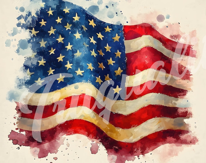 Watercolor Flag JPG, Flag Clipart - Printable Clipart, High Quality JPG Download