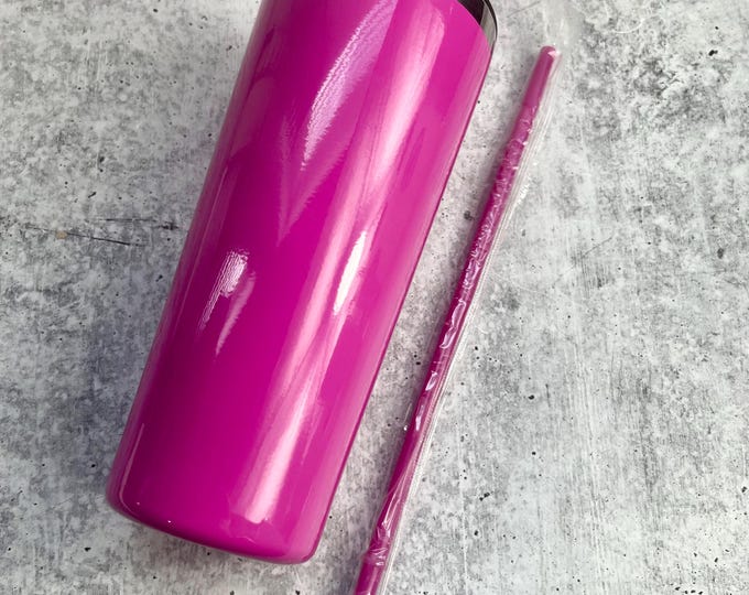 CLEARANCE - 22 Oz Tumbler Blank Stainless Steel Double Wall With Lid And Straw - 22 oz - - Powder Coated - Custom Powder Coated