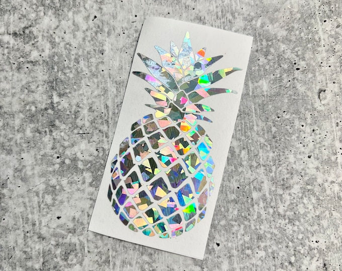 Holographic Pineapple Vinyl Decal - 3-6 inches -