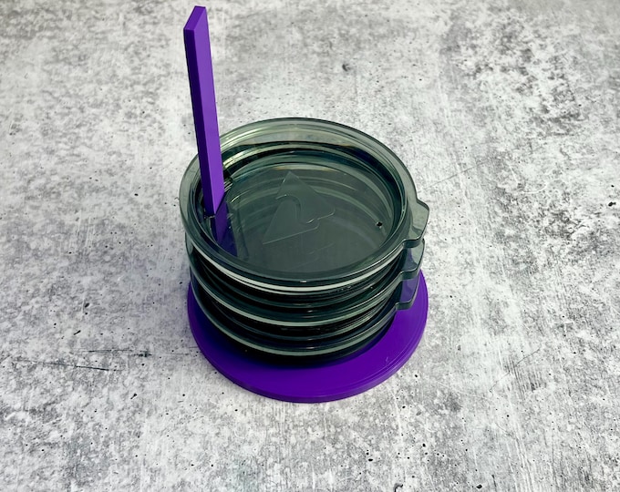 Tumbler Lid Stacking Organizer - Kitchen Organizer - 3D printed, compact - Purple