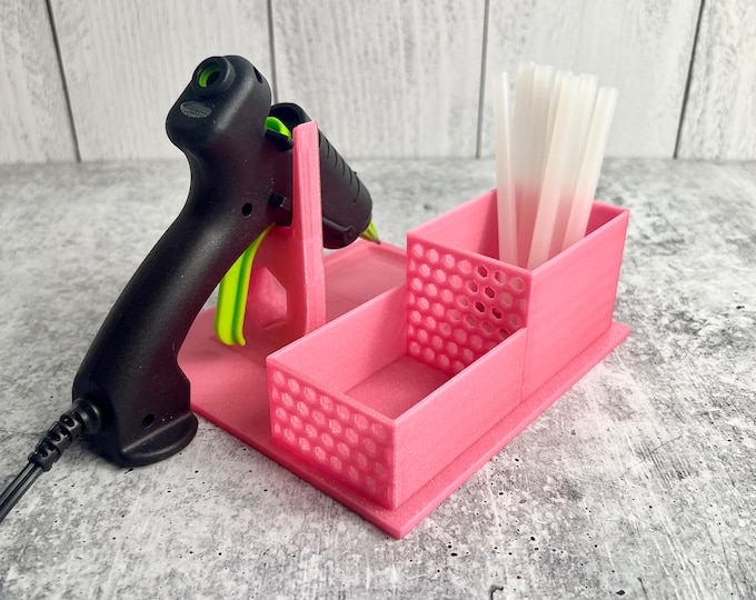 Small /  Mini Glue Gun Holder - Pink Glitter