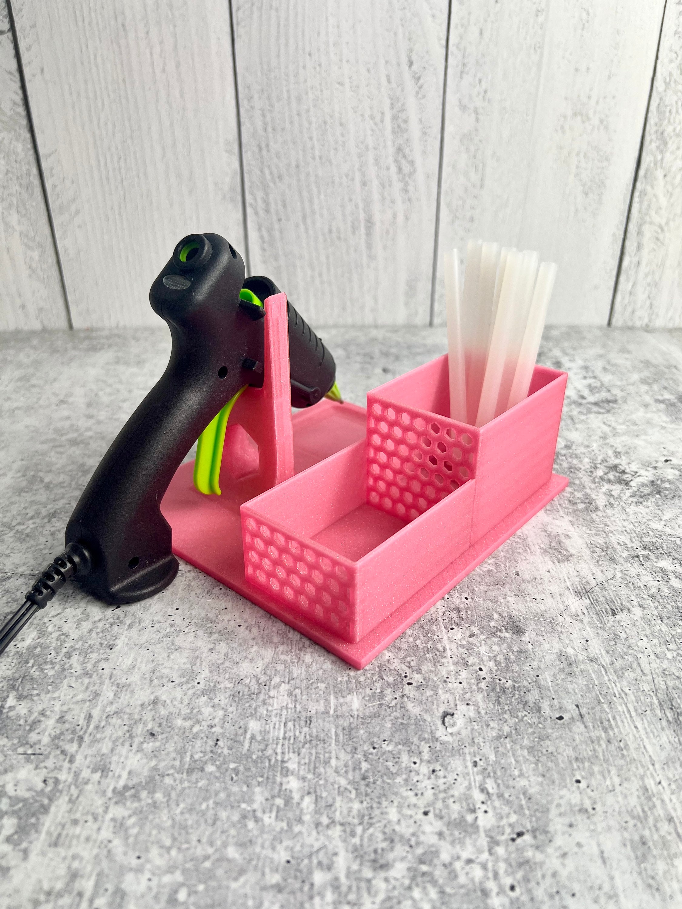 Small / Mini Glue Gun Holder - Pink Glitter