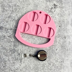 UV Badge Reel Holder - Glitter Badge Reel - Epoxy Badge Reel - Pink