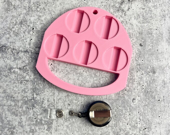 UV Badge Reel Holder - Glitter Badge Reel - Epoxy Badge Reel - Pink