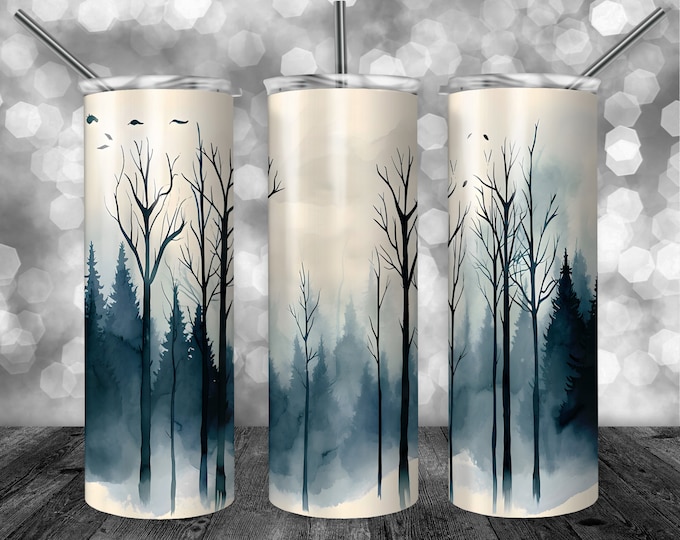 Spooky Forest | 20oz Sublimation Tumbler  | 9.3 x 8.2” Straight Skinny Tumbler Wrap | PNG Digital Download | Sublimation - Watercolor -