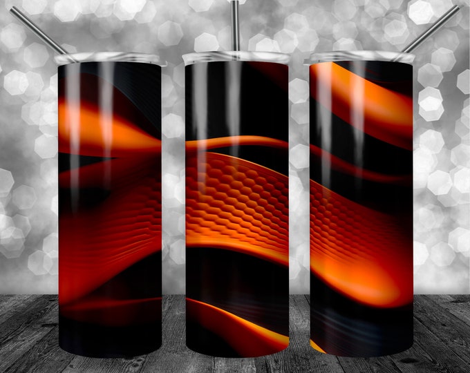 Black Orange Woven Pattern | 20oz Sublimation Tumbler  | 9.3 x 8.2” Straight Skinny Tumbler Wrap | PNG Digital Download | Sublimation