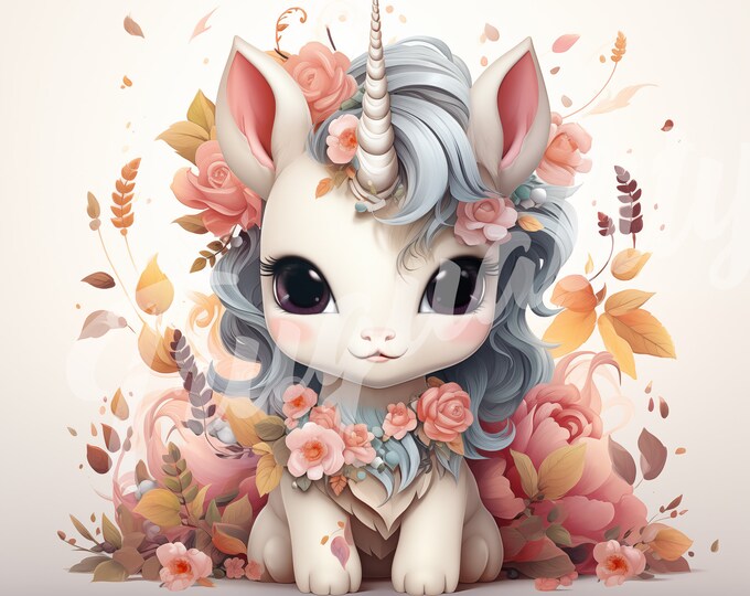 Pastel Unicorn JPG, Unicorn Clipart - Printable Watercolor Clipart, High Quality JPG Download