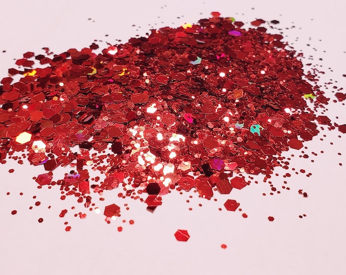 CLEARANCE - Fire Engine Glitter Mix - Available in 1,2, or 4 oz