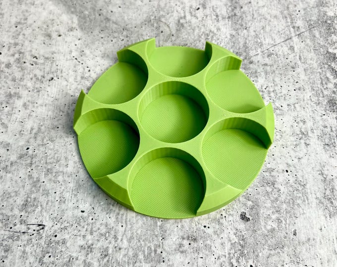 3D Printed Paint Bottle Holder - Holds Seven 2 oz Paint Bottles - Green