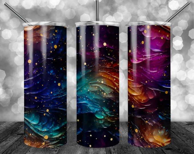 Water Color | 20oz Sublimation Tumbler  | 9.3 x 8.2” Straight Skinny Tumbler Wrap | PNG Digital Download | Sublimation - Acohol Ink