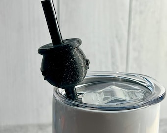 Cauldron 3D printed straw topper - Halloween - Spooky - Tumbler - 6-8mm straws