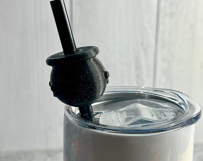 Cauldron 3D printed straw topper - Halloween - Spooky - Tumbler