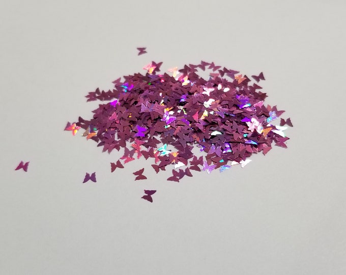 JUNE CLEARANCE - Holographic Purple Butterflies Custom Glitter Mix - 1 oz