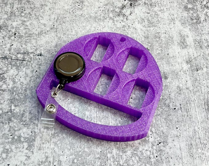 UV Badge Reel Holder - Glitter Badge Reel - Purple Glitter