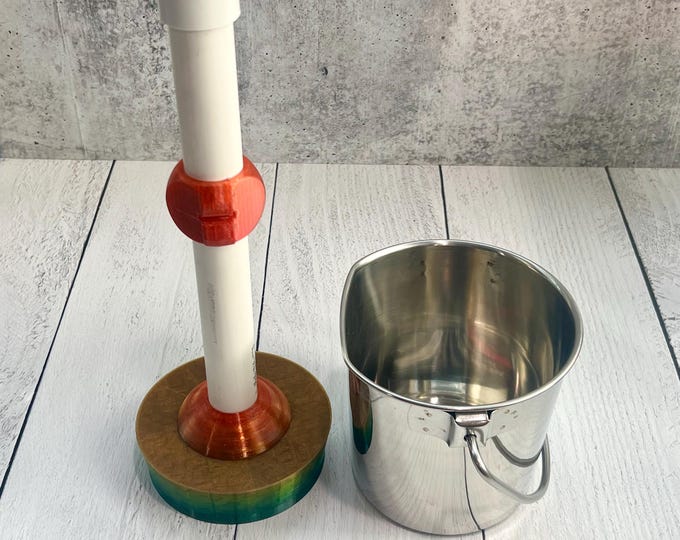 3D Printed Adapter for Flat Sided Pail - 1 QT - 3/4" PVC