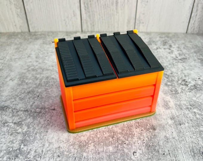 Mini Desktop Dumpster / Waste Bin - Stash - Holder - Craft Room Organizer -