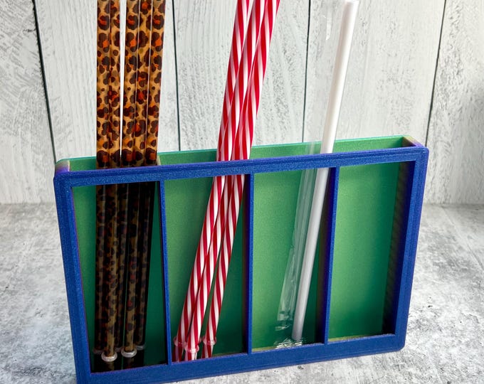 3D Printed Straw Organizer - Straw Holder - Kitchen Organizer -- Glitter