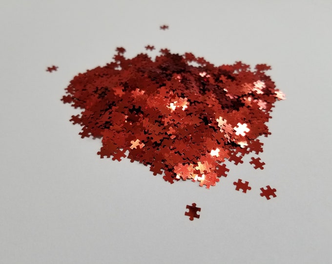 JUNE CLEARANCE - Red Puzzle Pieces - Available in 1/2 oz