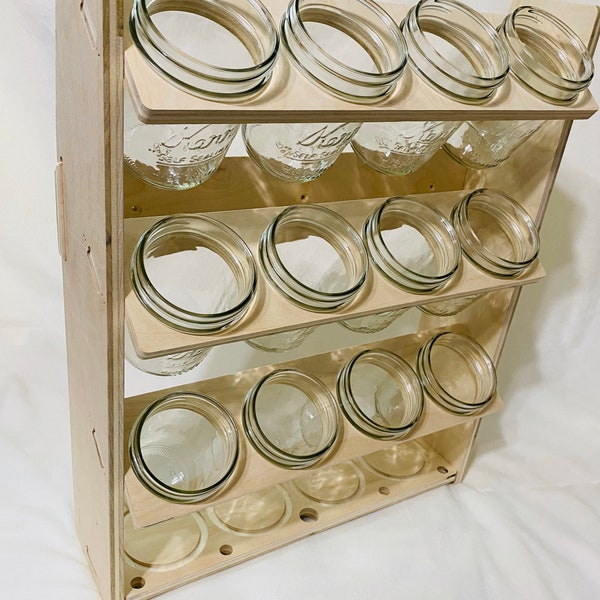 Support mural pour bocaux Mason - 12 pièces - Rangement pour atelier de bricolage - Organiseur
