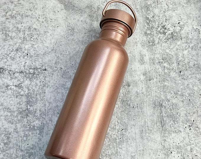 July CLEARANCE - Powder Coated Stainless Steel water bottle, 26 oz - Rose Gold - Powder Coated - Custom Powder Coated