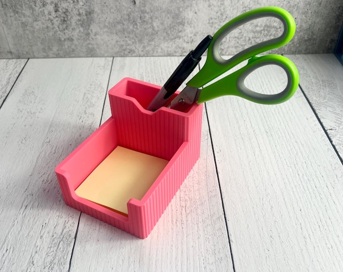 Sticky Note - Pen Holder - Desk Organizer - 3D Printed - Pink