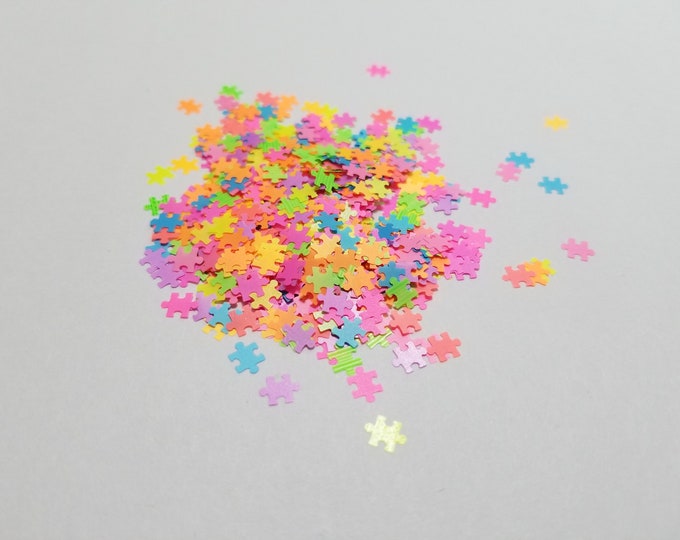 JUNE CLEARANCE - Neon Rainbow Puzzle Pieces - Available in 1/2, 1 oz