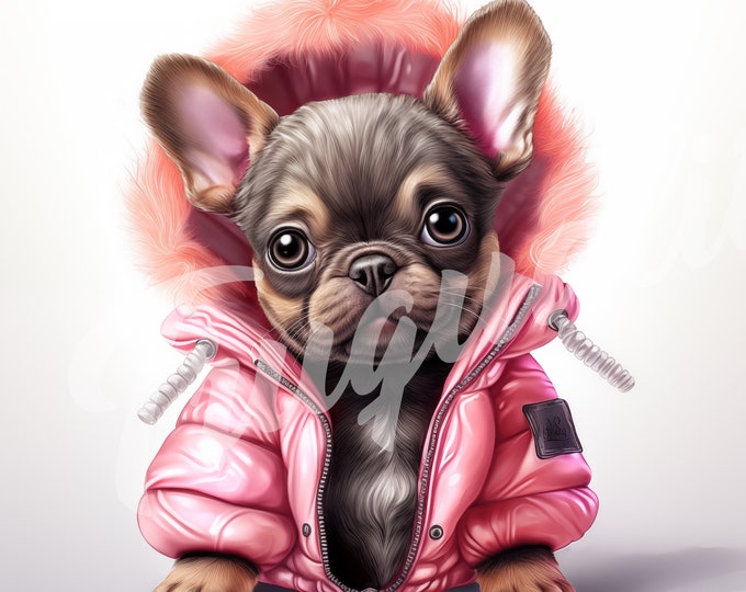 Cute Puppy Wearing Jacket JPG, Puppy Clipart - Printable Clipart, High Quality JPG Download, Cute Dog --