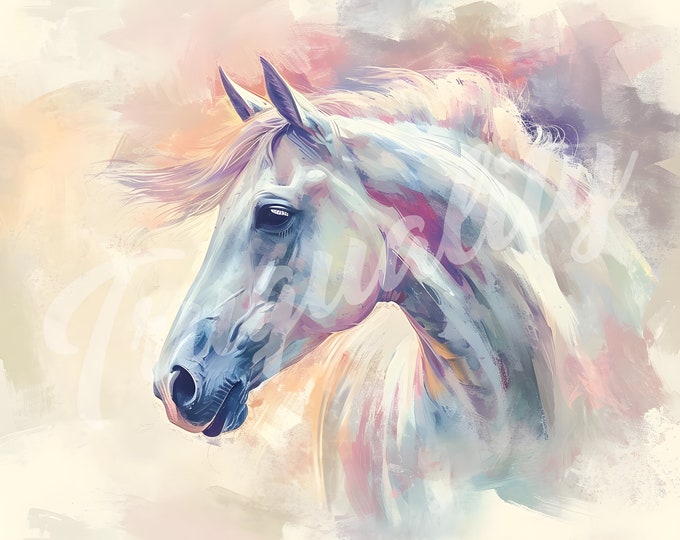 Horse JPG, Horse Clipart - Printable Clipart, High Quality JPG Download, Watercolor, Pastel