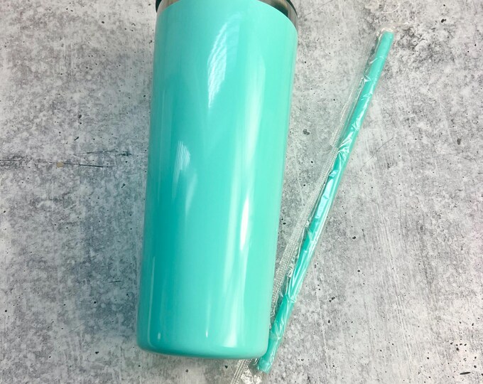 CLEARANCE - 22 Oz Tumbler Blank Stainless Steel Double Wall With Lid And Straw - 22 oz - - Powder Coated - Custom Powder Coated