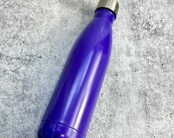 CLEARANCE - Purple Powder Coated Stainless Steel water bottle, 17 oz - Powder Coated - Custom Powder Coated
