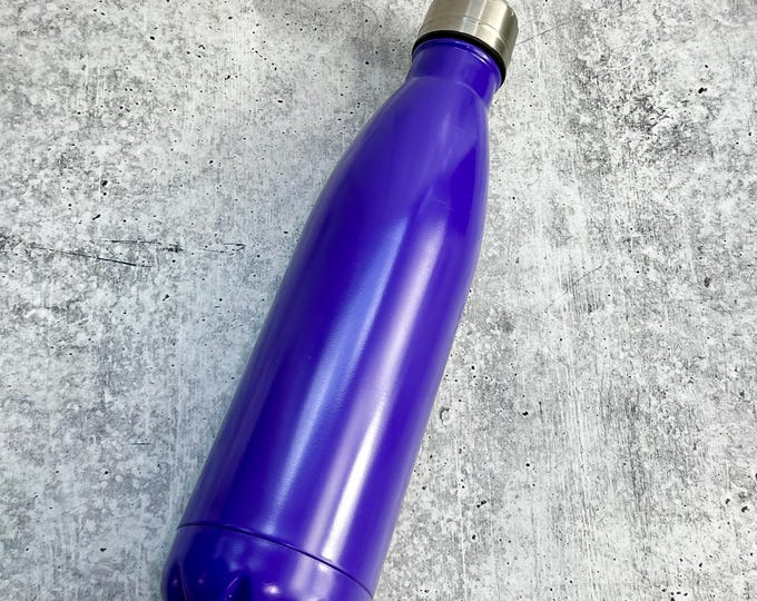 July CLEARANCE - Purple Powder Coated Stainless Steel water bottle, 17 oz - Powder Coated - Custom Powder Coated