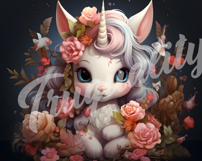 Pastel Unicorn JPG, Unicorn Clipart - Printable Watercolor Clipart, High Quality JPG Download