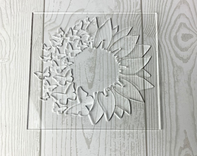 Sunflower & Butterfly Pattern Stencil, Bleached Shirt Stencil, Butterfly Acrylic Stencil