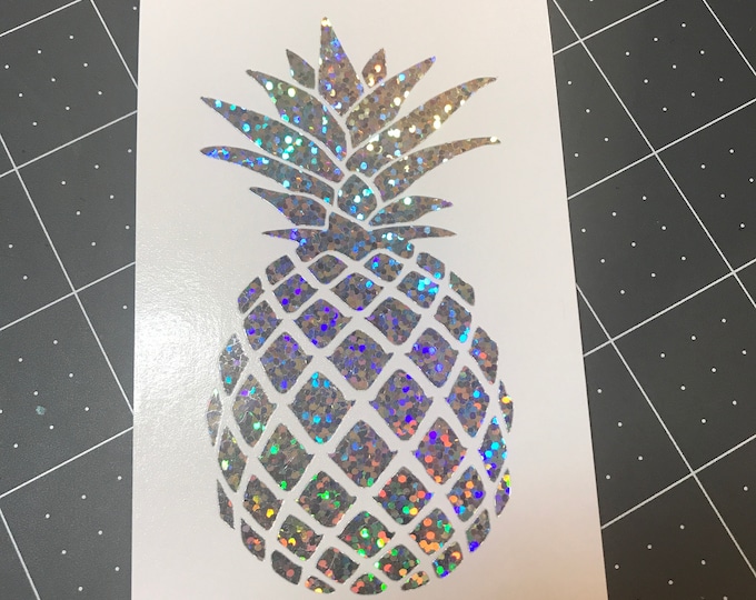 Holographic Pineapple Vinyl Decal - 3-6 inches - Many color choices available