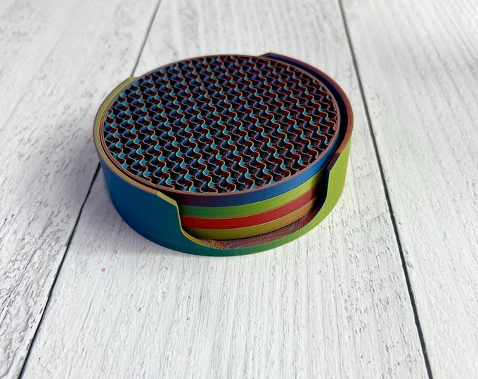 Color Shift 3D Printed Coaster Set - 4 Inch