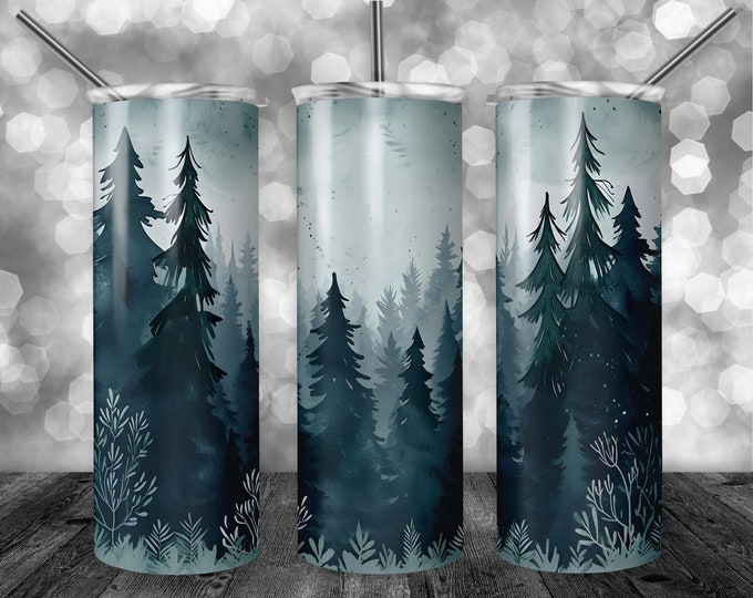 Spooky Forest | 20oz Sublimation Tumbler  | 9.3 x 8.2” Straight Skinny Tumbler Wrap | PNG Digital Download | Sublimation - Halloween -