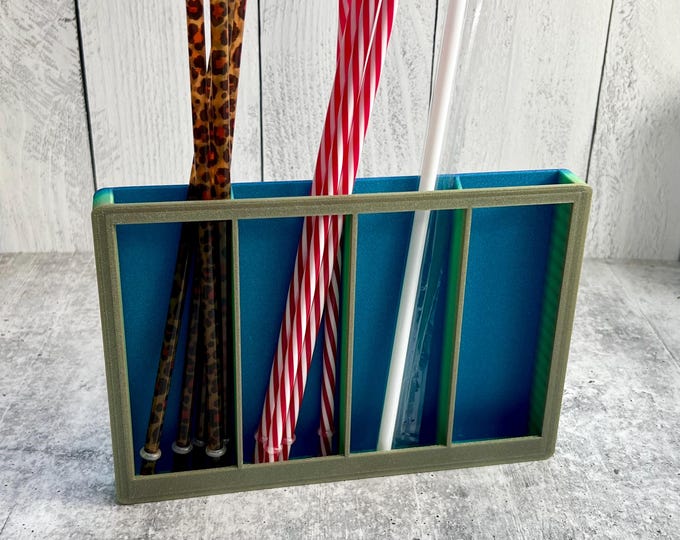 3D Printed Straw Organizer - Straw Holder - Kitchen Organizer -- Glitter