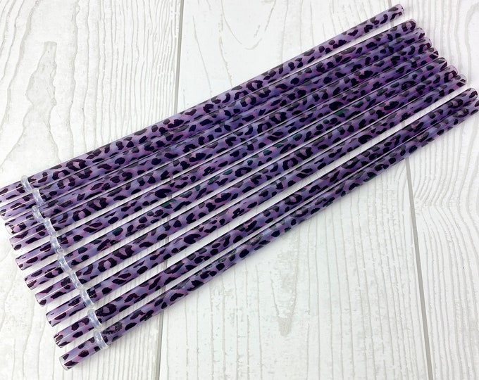Plastic Reusable Leopard Drinking Straws - Party - Entertaining