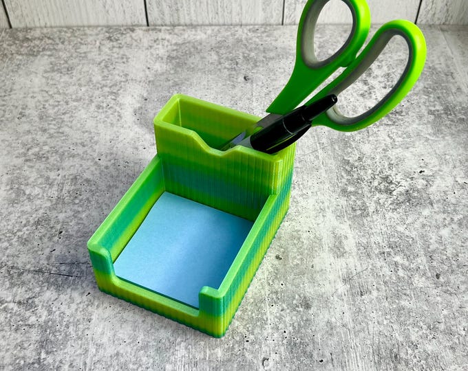 Sticky Note - Pen Holder - Desk Organizer - 3D Printed - Green
