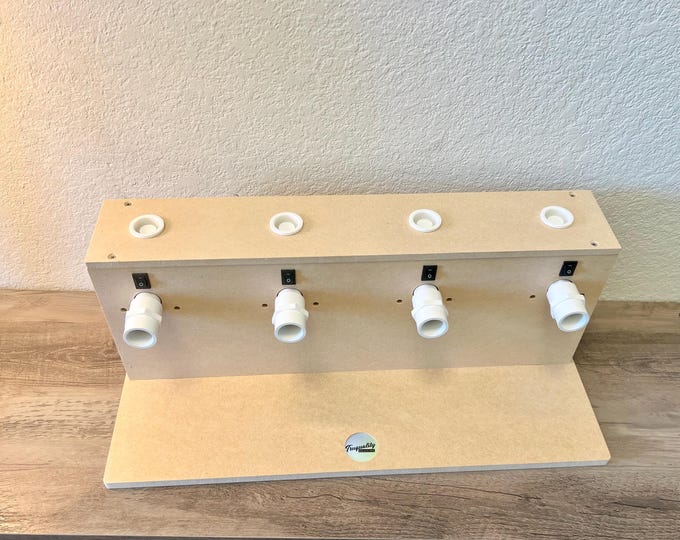 Tall Compact Four Cup Turner with Drying Rack - 2.5-3 rpm -  4 Cup Turner for Making Glitter Epoxy Tumblers - Tumbler Turner