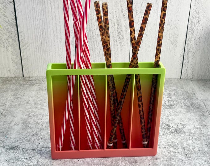 Compact 3D Printed Straw Organizer - Straw Holder - Kitchen Organizer --