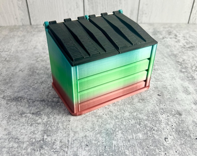 Mini Desktop Dumpster / Waste Bin - Stash - Holder - Craft Room Organizer